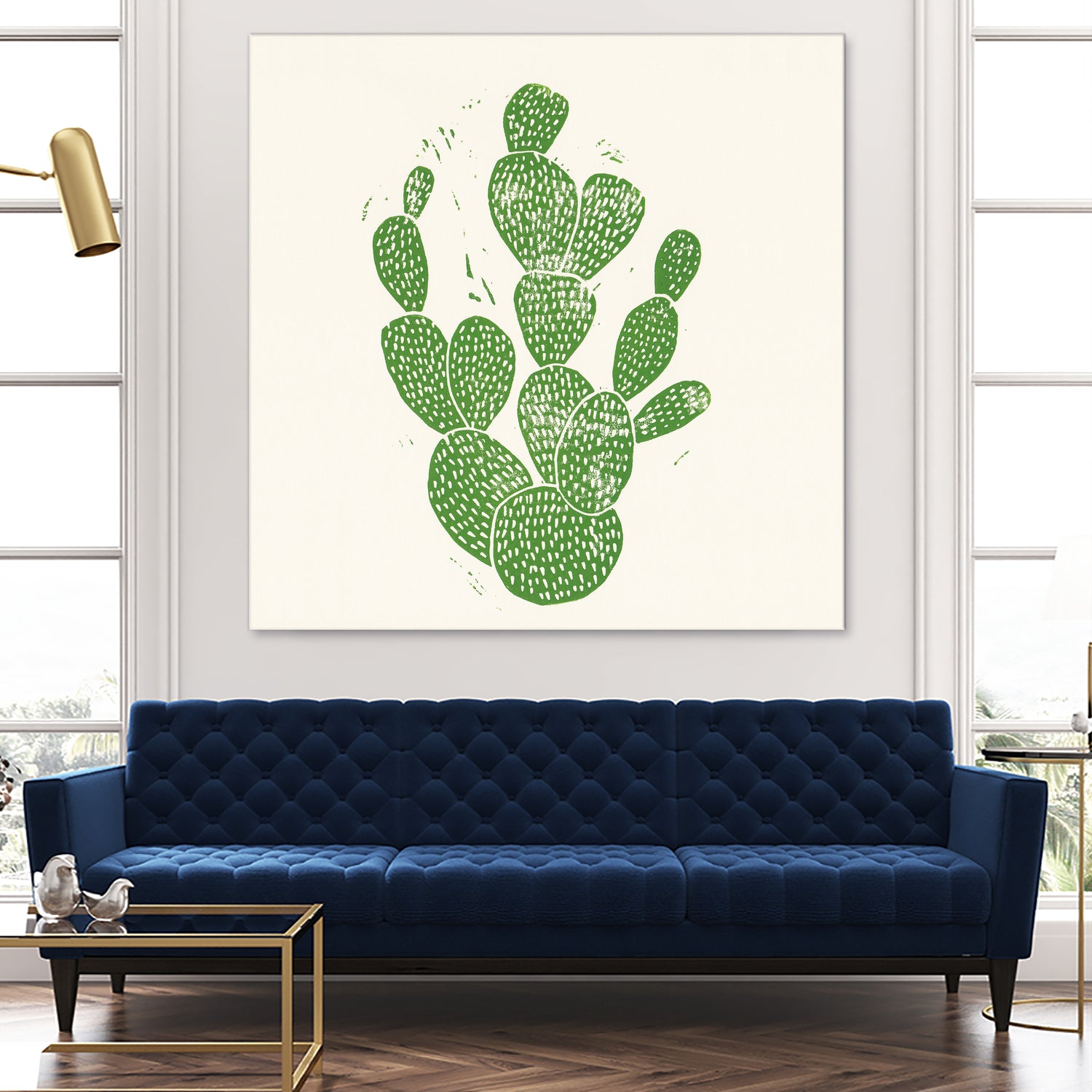 Linocut Cacti by Bianca Green on GIANT ART - green mixed media