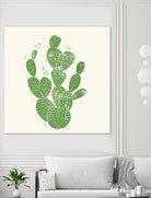 Linocut Cacti by Bianca Green on GIANT ART - green mixed media