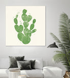 Linocut Cacti by Bianca Green on GIANT ART - green mixed media