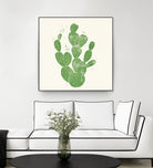 Linocut Cacti by Bianca Green on GIANT ART - green mixed media