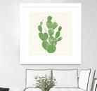 Linocut Cacti by Bianca Green on GIANT ART - green mixed media