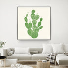 Linocut Cacti by Bianca Green on GIANT ART - green mixed media