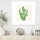 Linocut Cacti by Bianca Green on GIANT ART - green mixed media