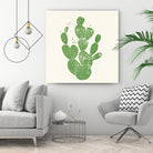 Linocut Cacti by Bianca Green on GIANT ART - green mixed media