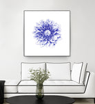 Ballpoint Blue Dahlia by Ronny Petrus Johannes Kools on GIANT ART - blue digital drawing