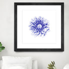 Ballpoint Blue Dahlia by Ronny Petrus Johannes Kools on GIANT ART - blue digital drawing