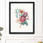 King protea flowers watercolor illustration by Two Lips on GIANT ART - pink digital drawing