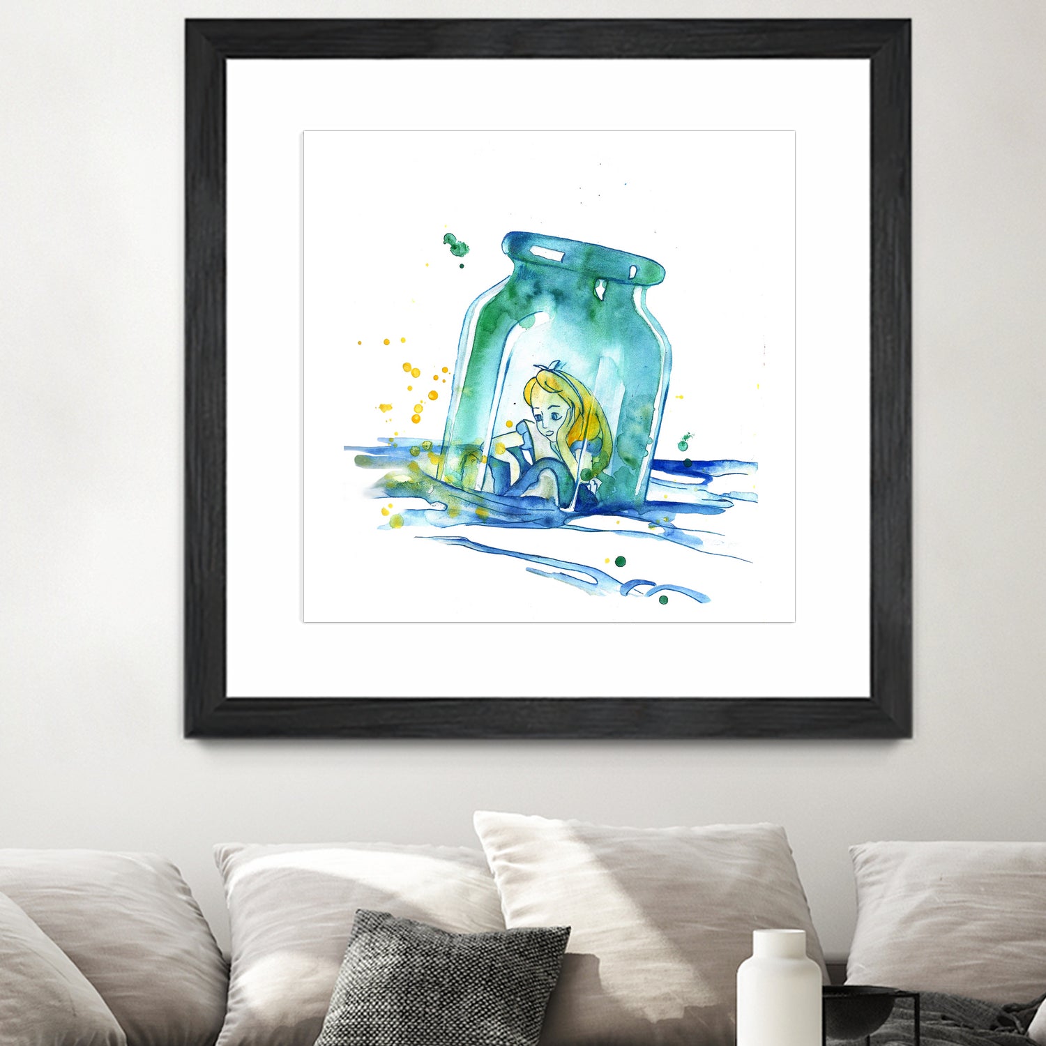 Alice In The Bottle by salome mikaberidze on GIANT ART - blue cartooning