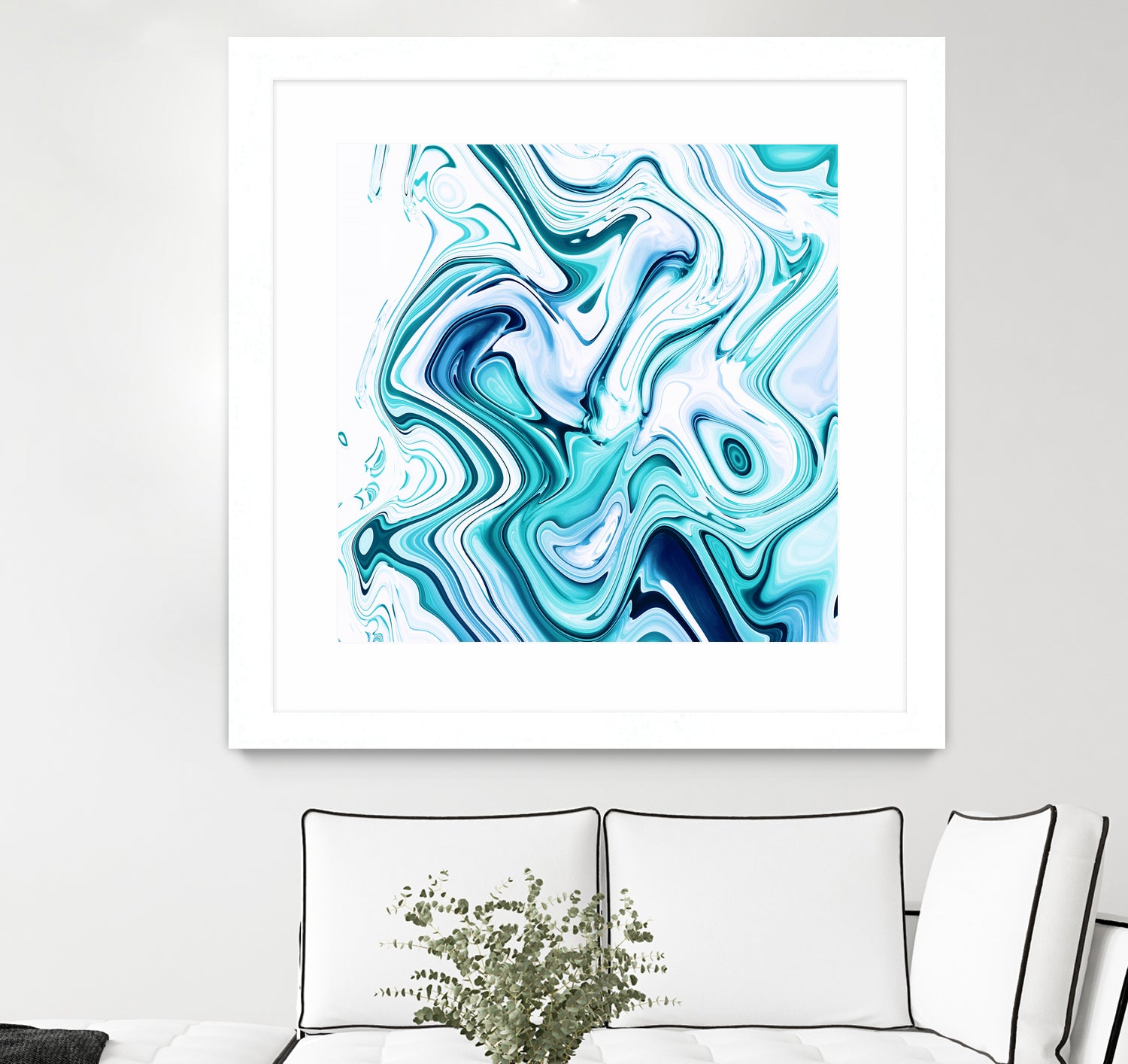 Liquid Marble - Aqua & Blues by Dominique Van Roey on GIANT ART - blue photo manipulation