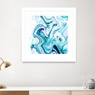 Liquid Marble - Aqua & Blues by Dominique Van Roey on GIANT ART - blue photo manipulation