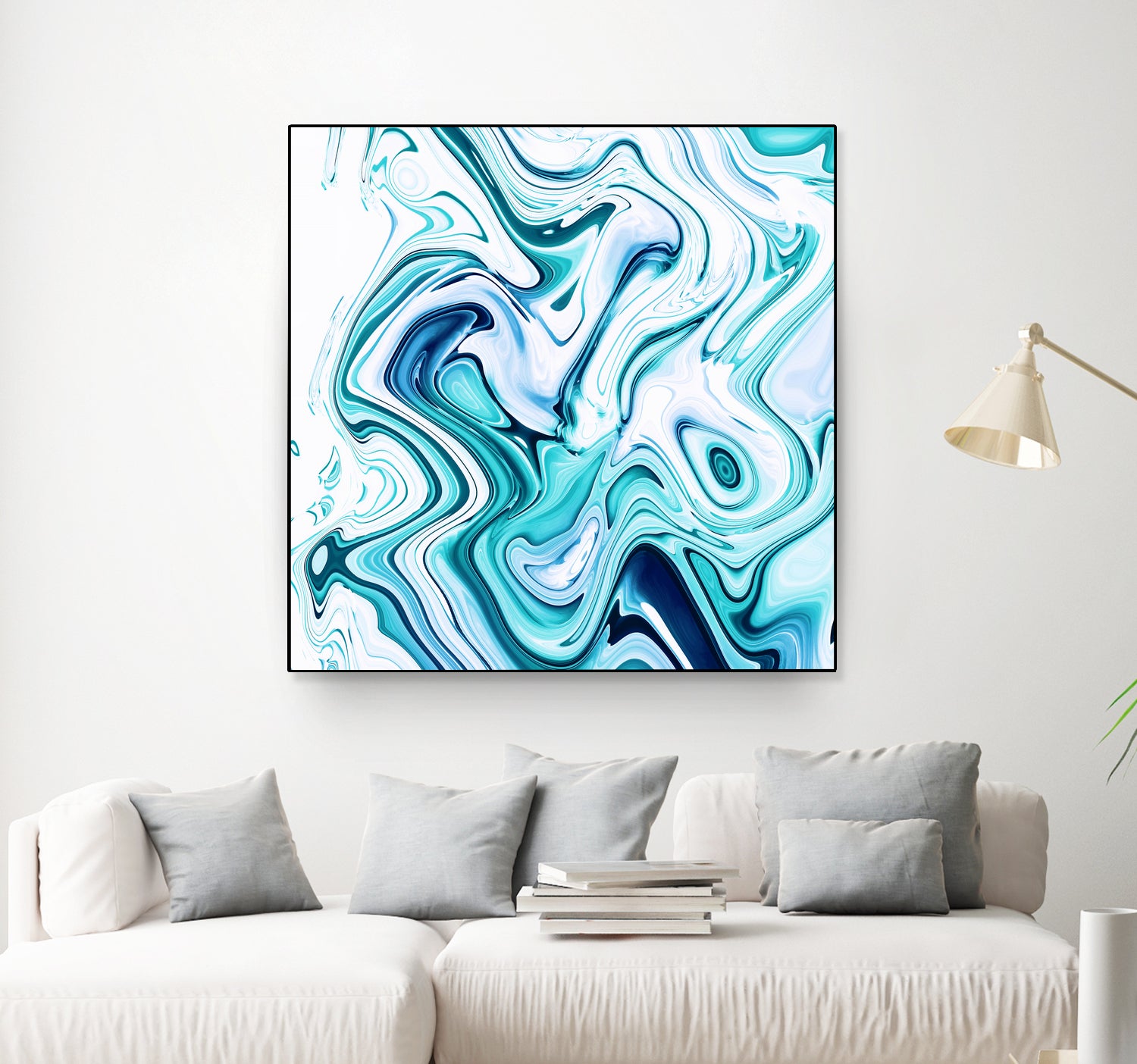 Liquid Marble - Aqua & Blues by Dominique Van Roey on GIANT ART - blue photo manipulation