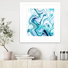 Liquid Marble - Aqua & Blues by Dominique Van Roey on GIANT ART - blue photo manipulation