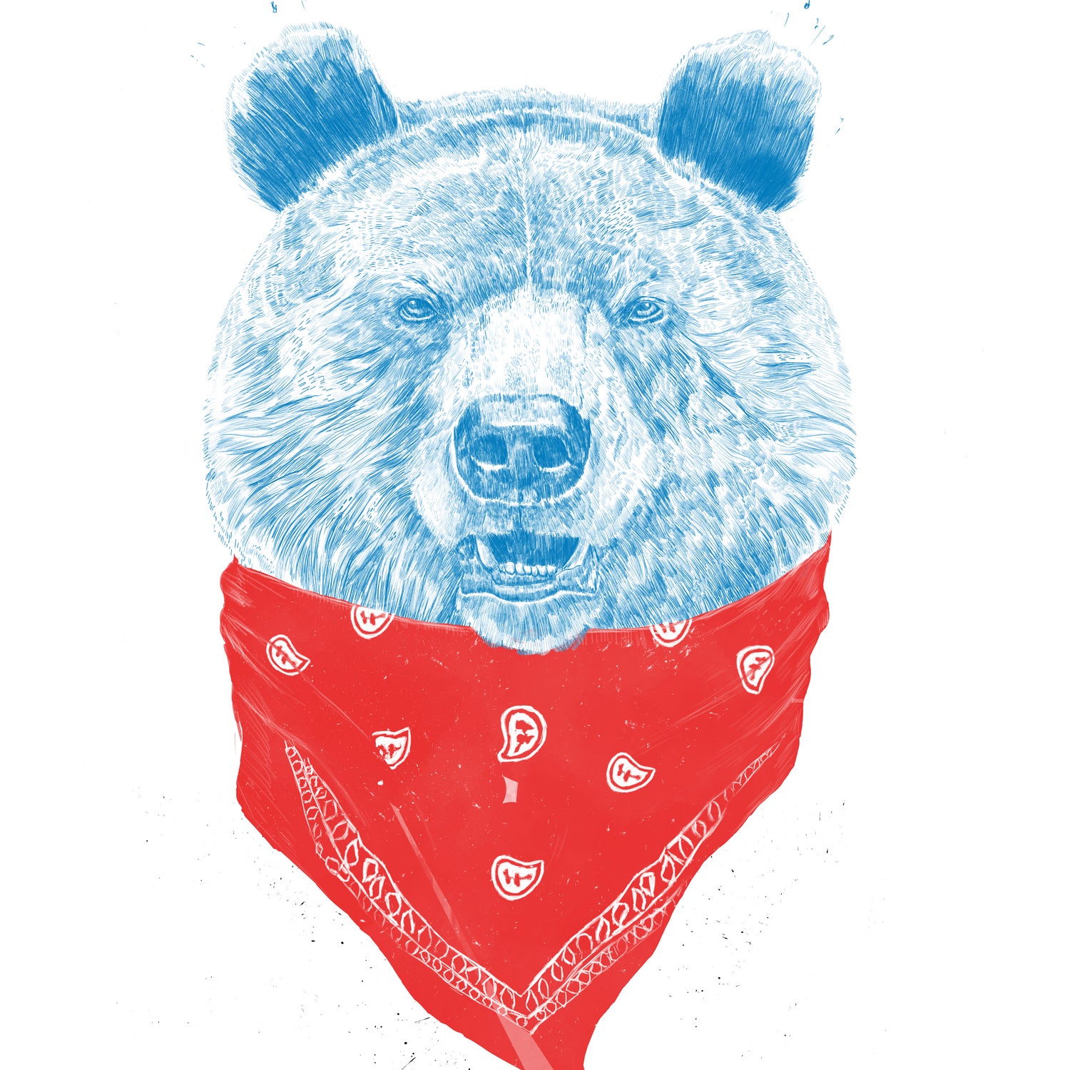 Wild bear (color version) by Solti Balázs on GIANT ART - pink digital drawing