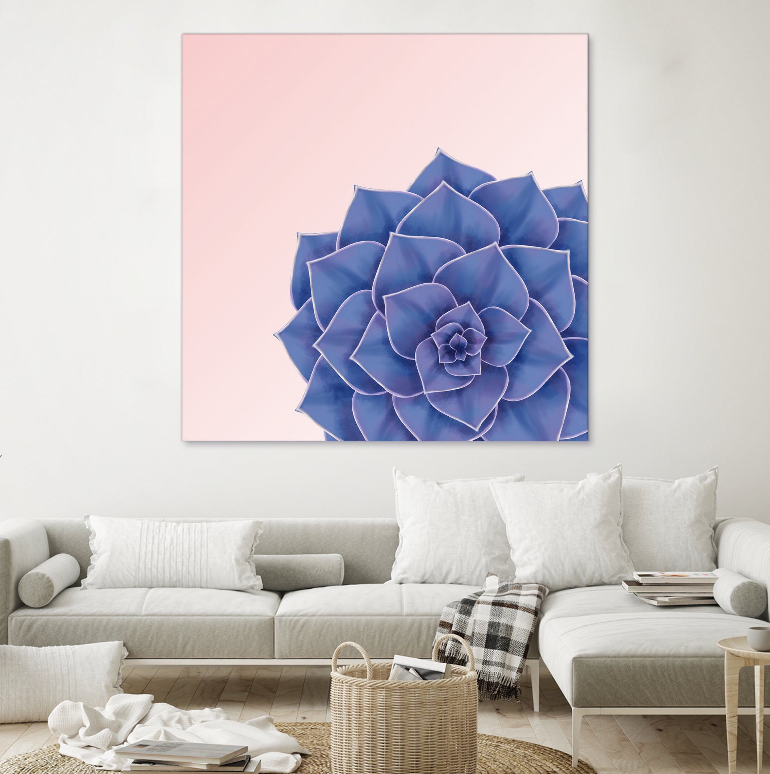 Big Echeveria Design by Brigitte Carre on GIANT ART - blue digital painting