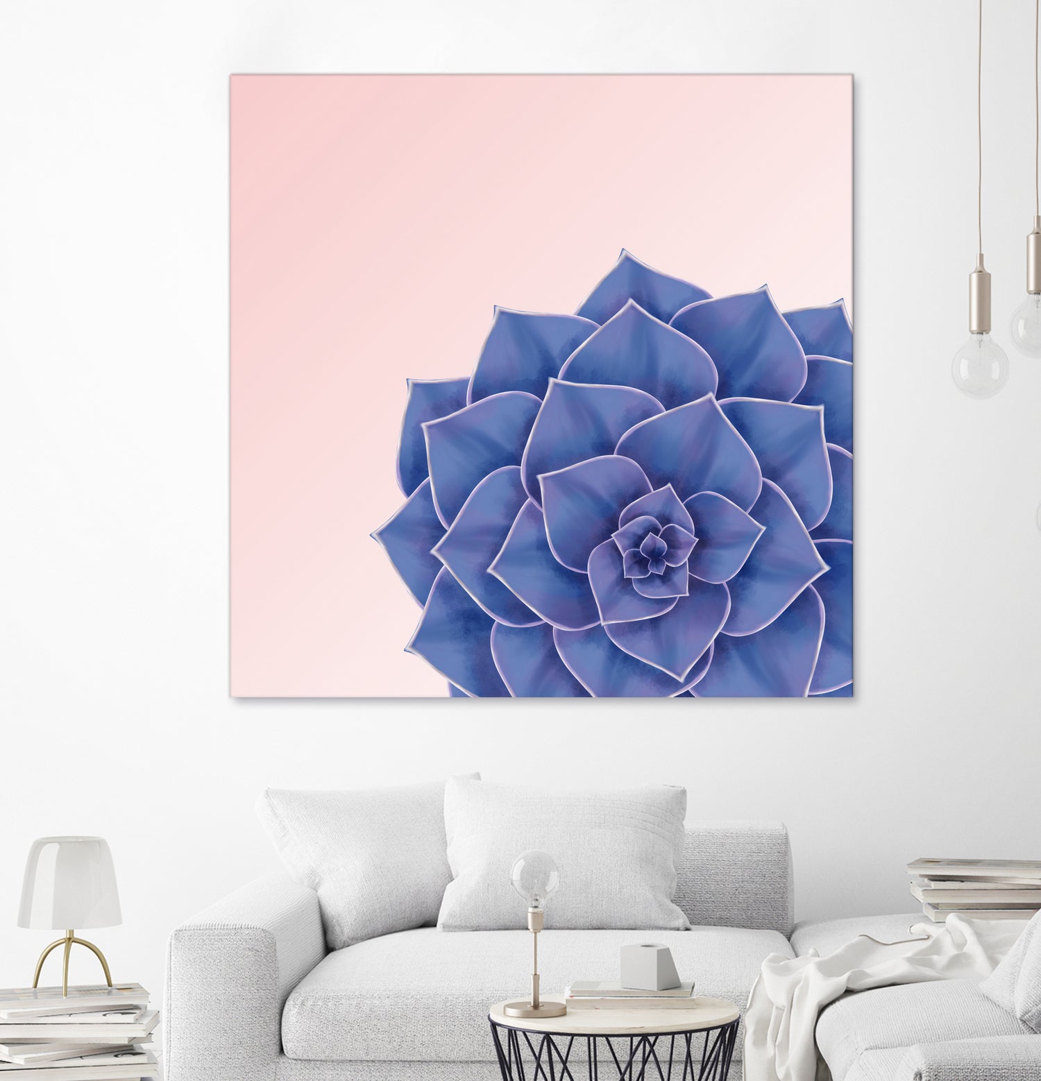 Big Echeveria Design by Brigitte Carre on GIANT ART - blue digital painting