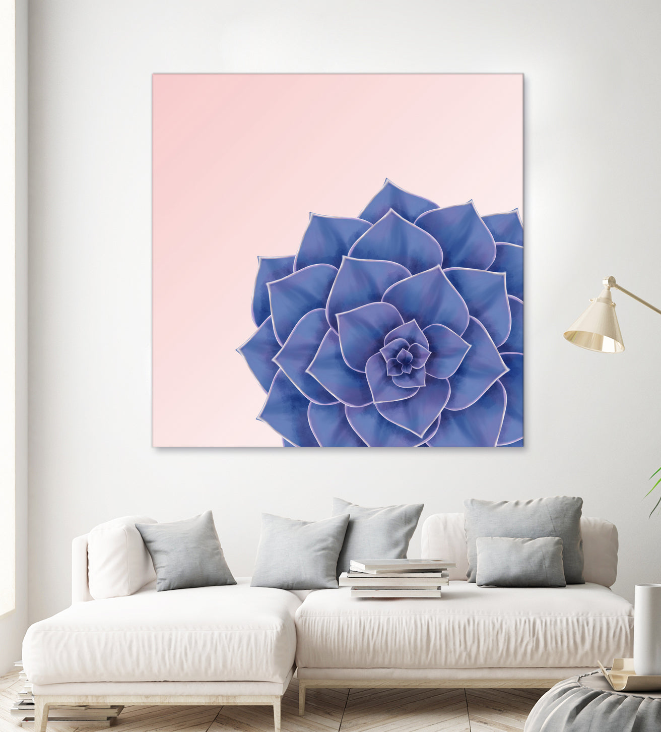 Big Echeveria Design by Brigitte Carre on GIANT ART - blue digital painting