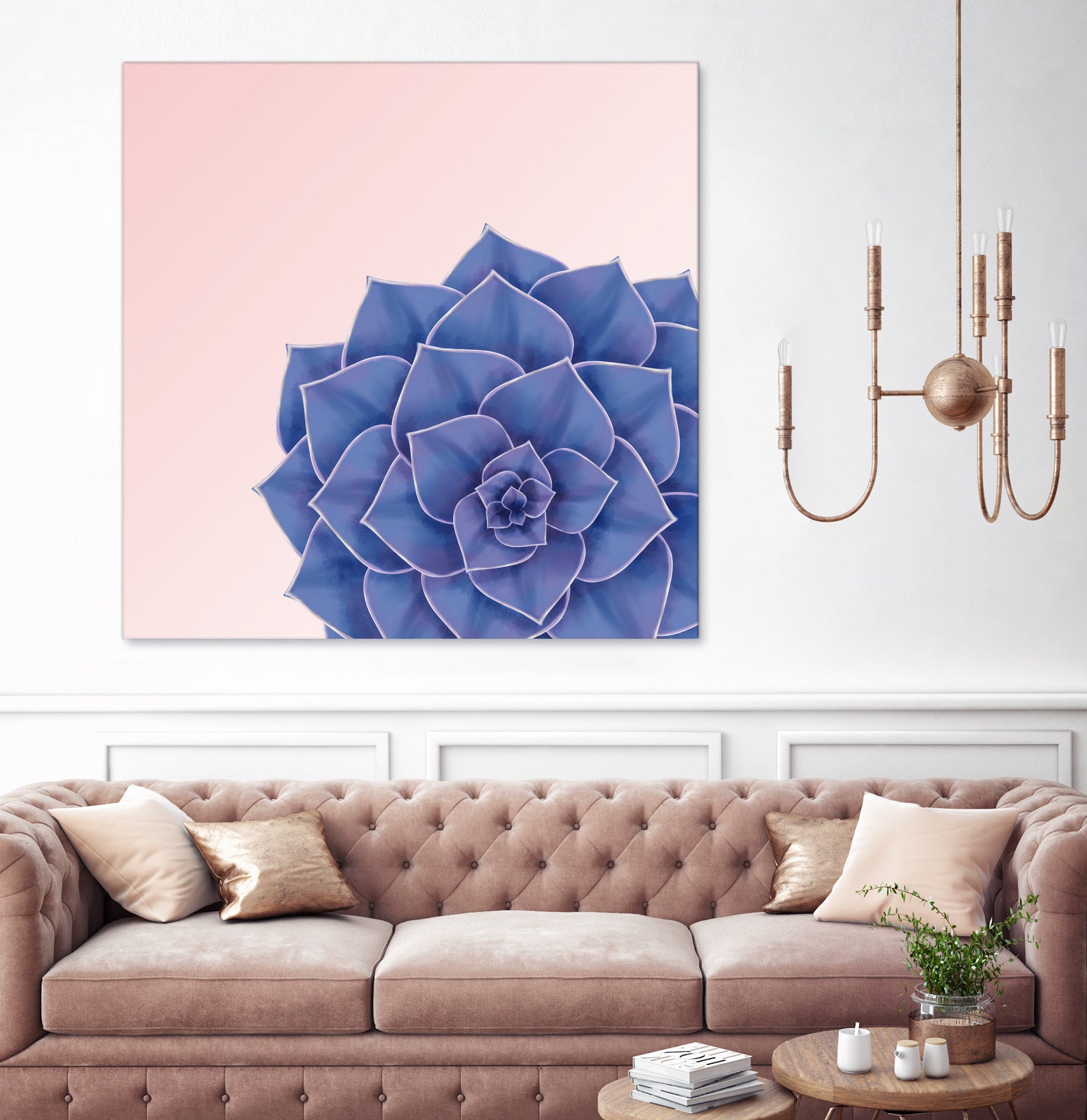 Big Echeveria Design by Brigitte Carre on GIANT ART - blue digital painting