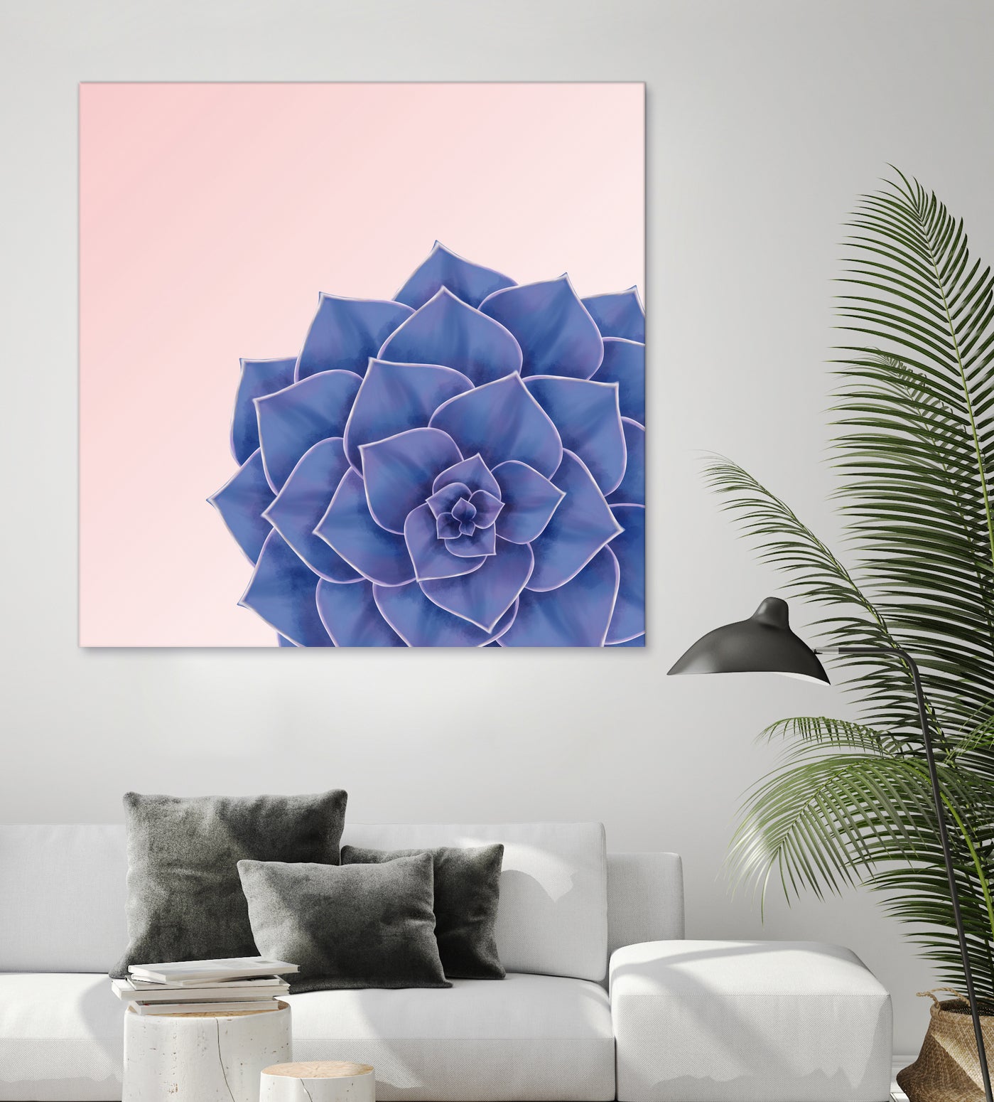 Big Echeveria Design by Brigitte Carre on GIANT ART - blue digital painting