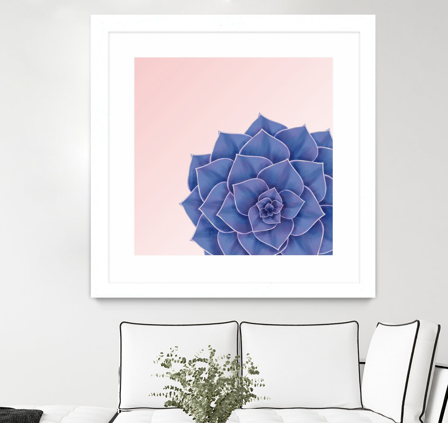 Big Echeveria Design by Brigitte Carre on GIANT ART - blue digital painting