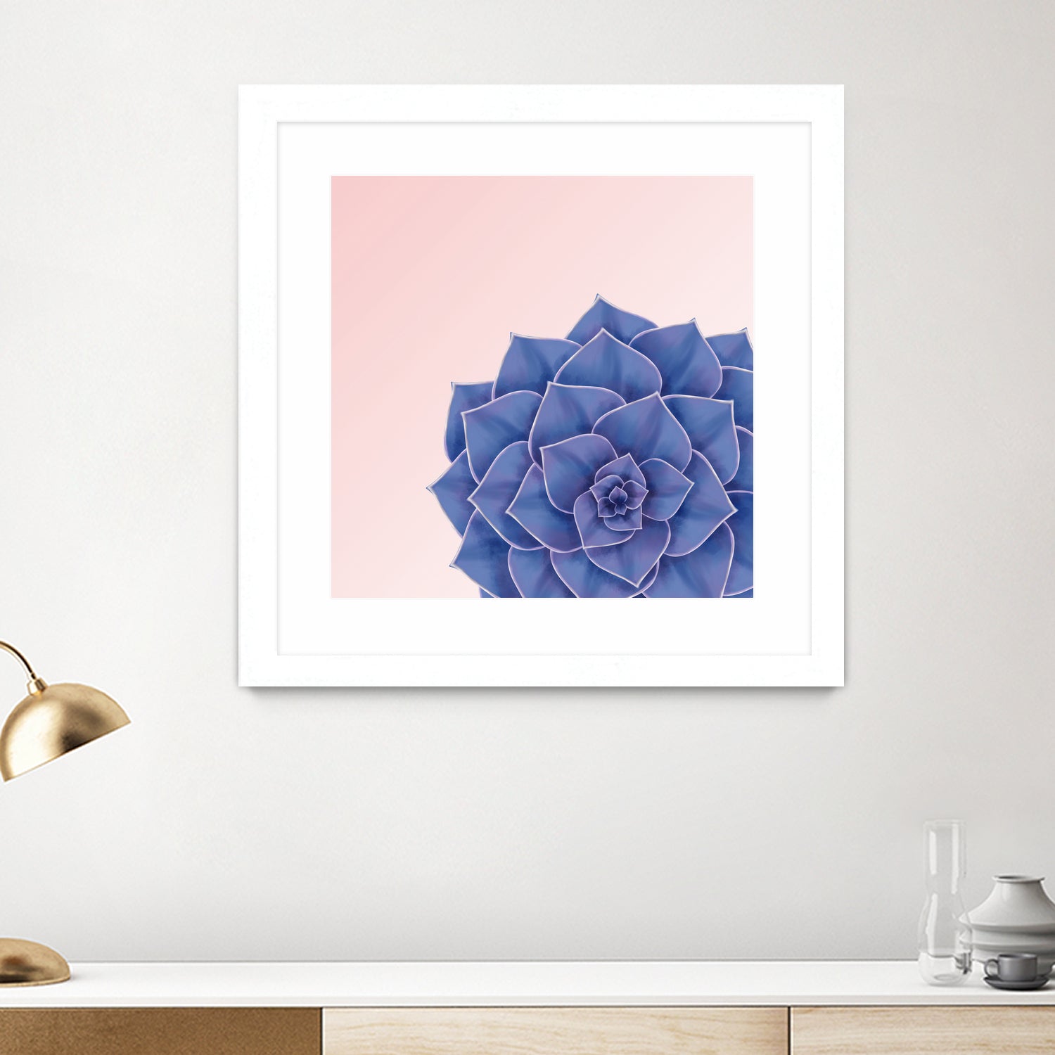 Big Echeveria Design by Brigitte Carre on GIANT ART - blue digital painting