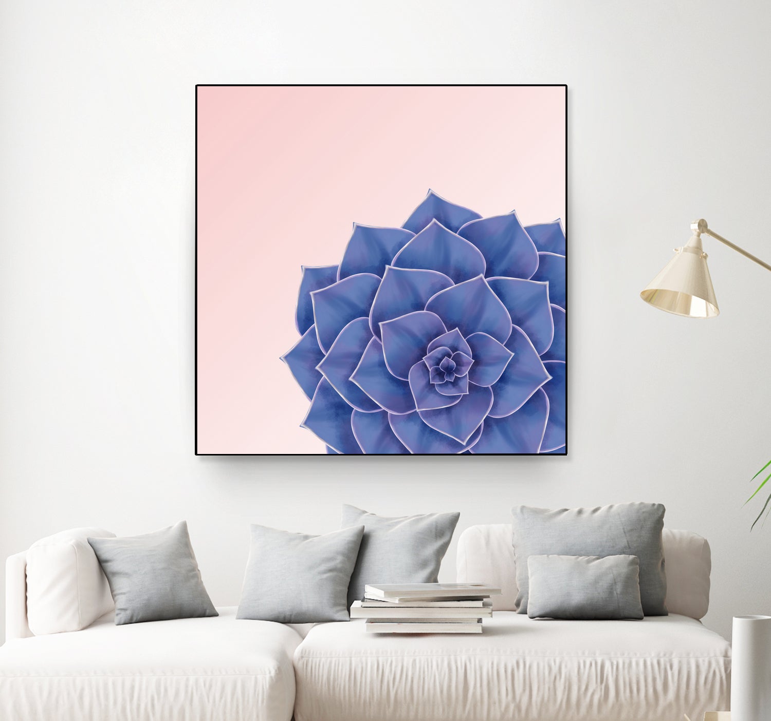 Big Echeveria Design by Brigitte Carre on GIANT ART - blue digital painting