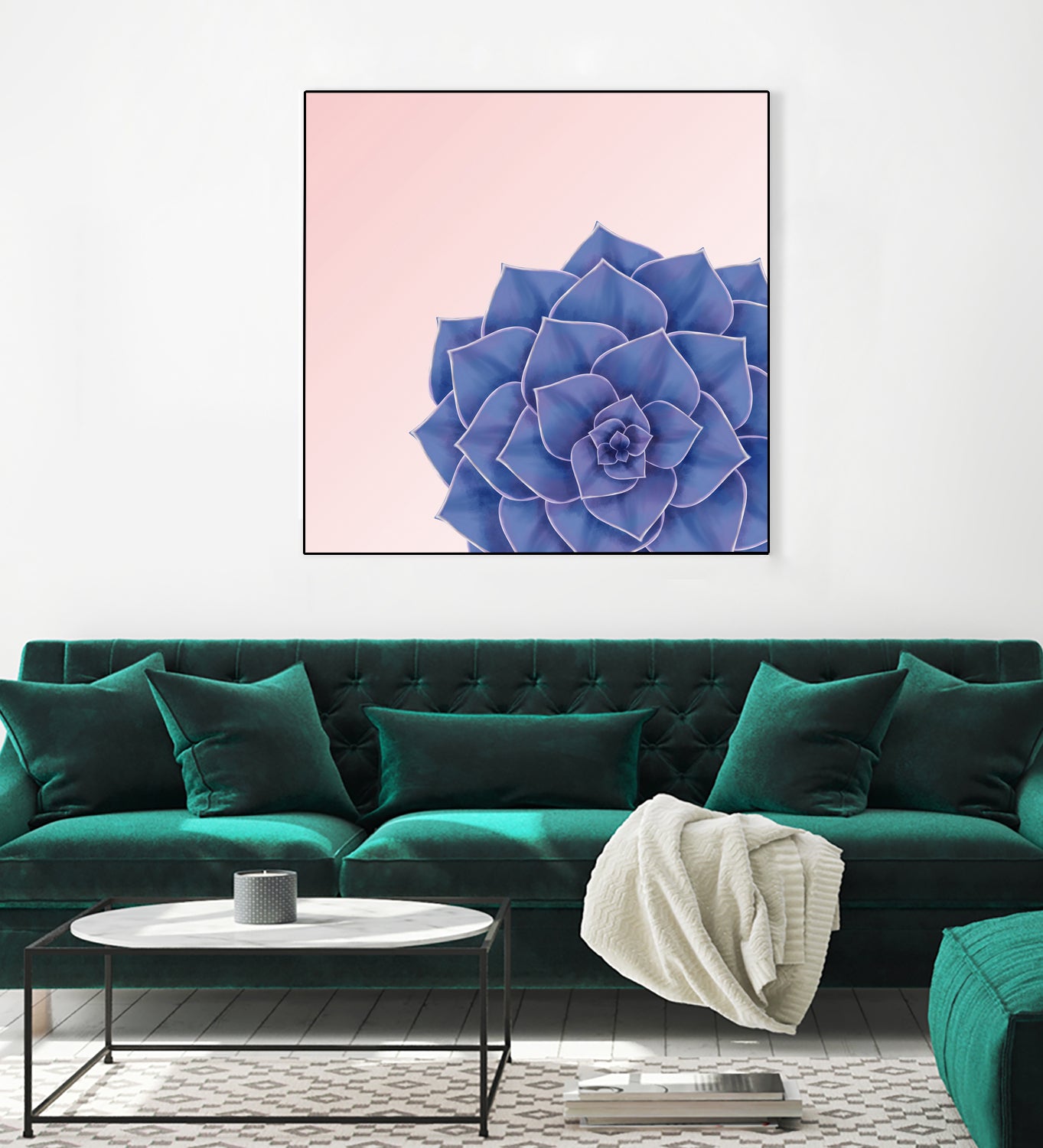 Big Echeveria Design by Brigitte Carre on GIANT ART - blue digital painting