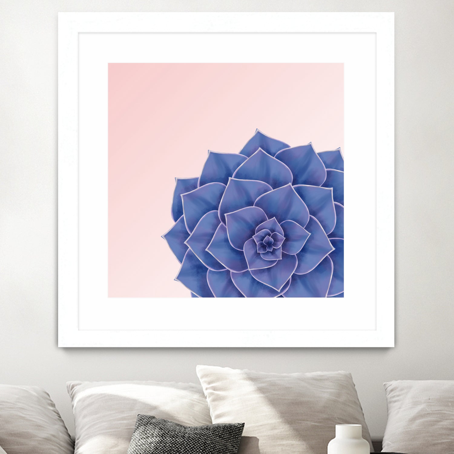 Big Echeveria Design by Brigitte Carre on GIANT ART - blue digital painting