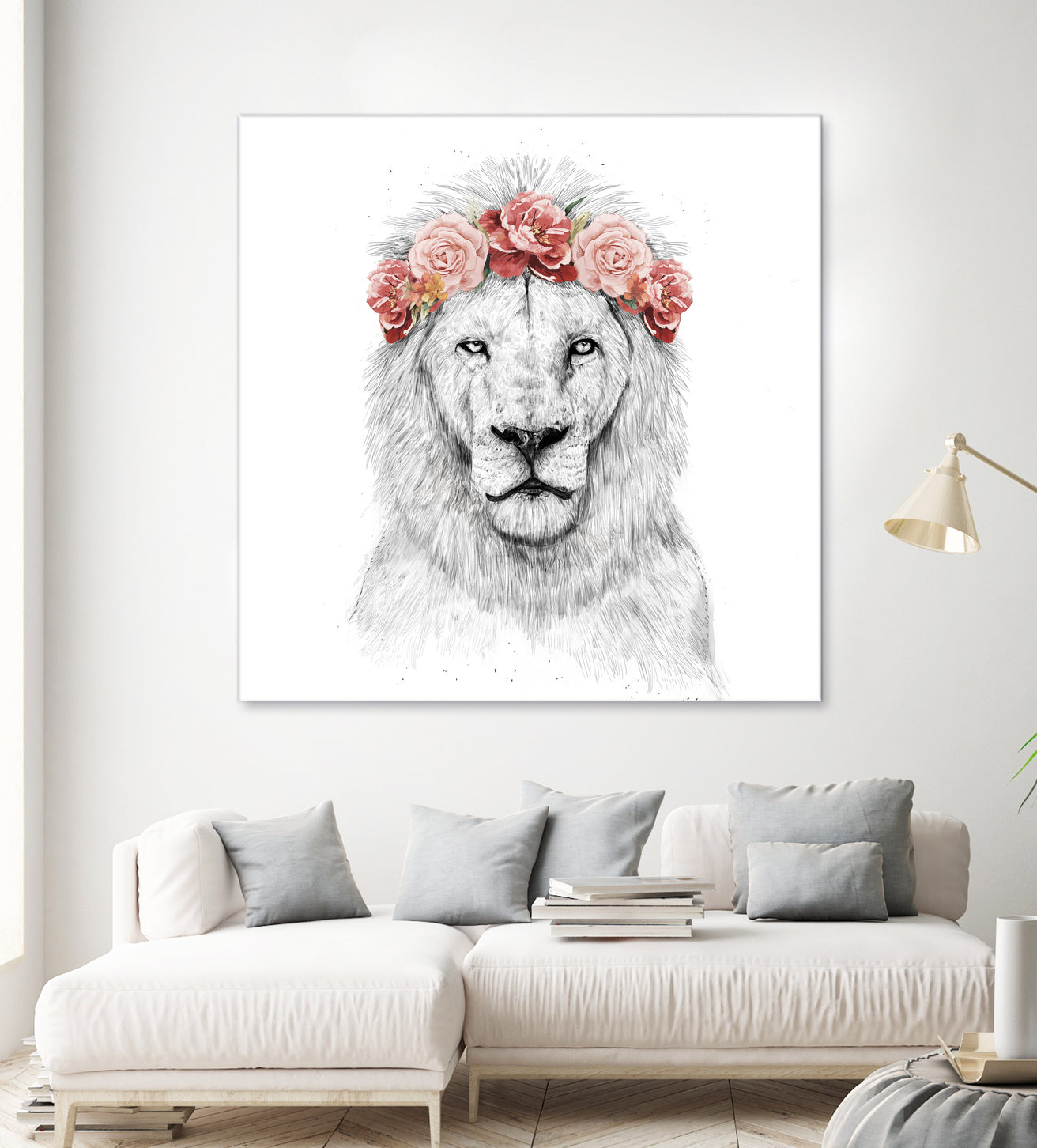 Festival lion by Solti Balázs on GIANT ART - white digital drawing