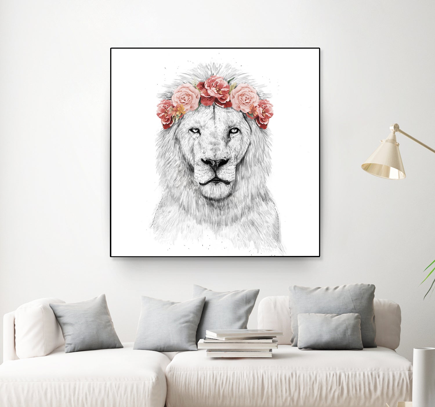 Festival lion by Solti Balázs on GIANT ART - white digital drawing