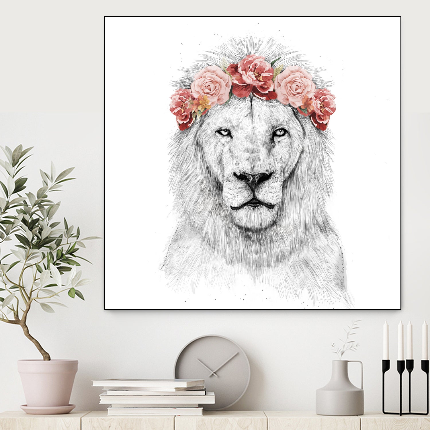 Festival lion by Solti Balázs on GIANT ART - white digital drawing