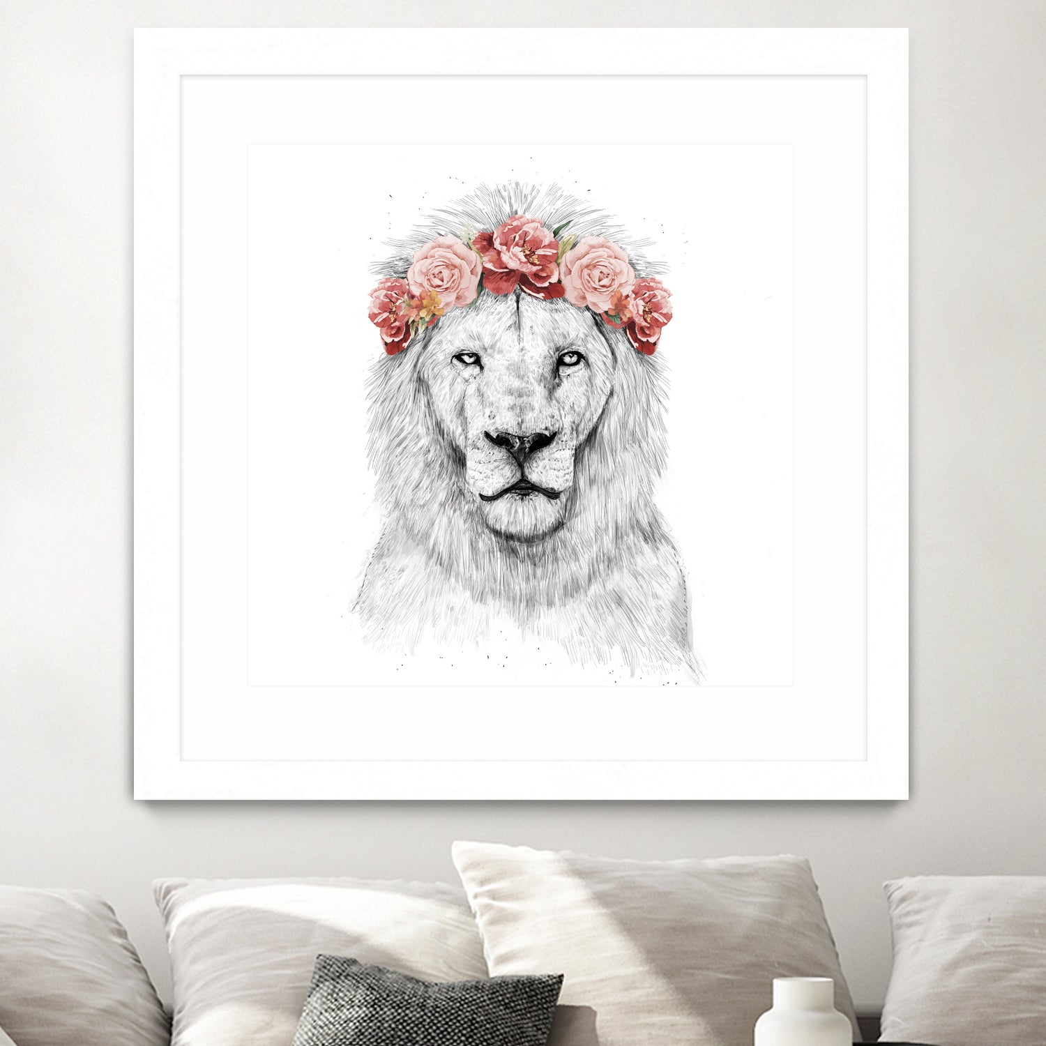 Festival lion by Solti Balázs on GIANT ART - white digital drawing