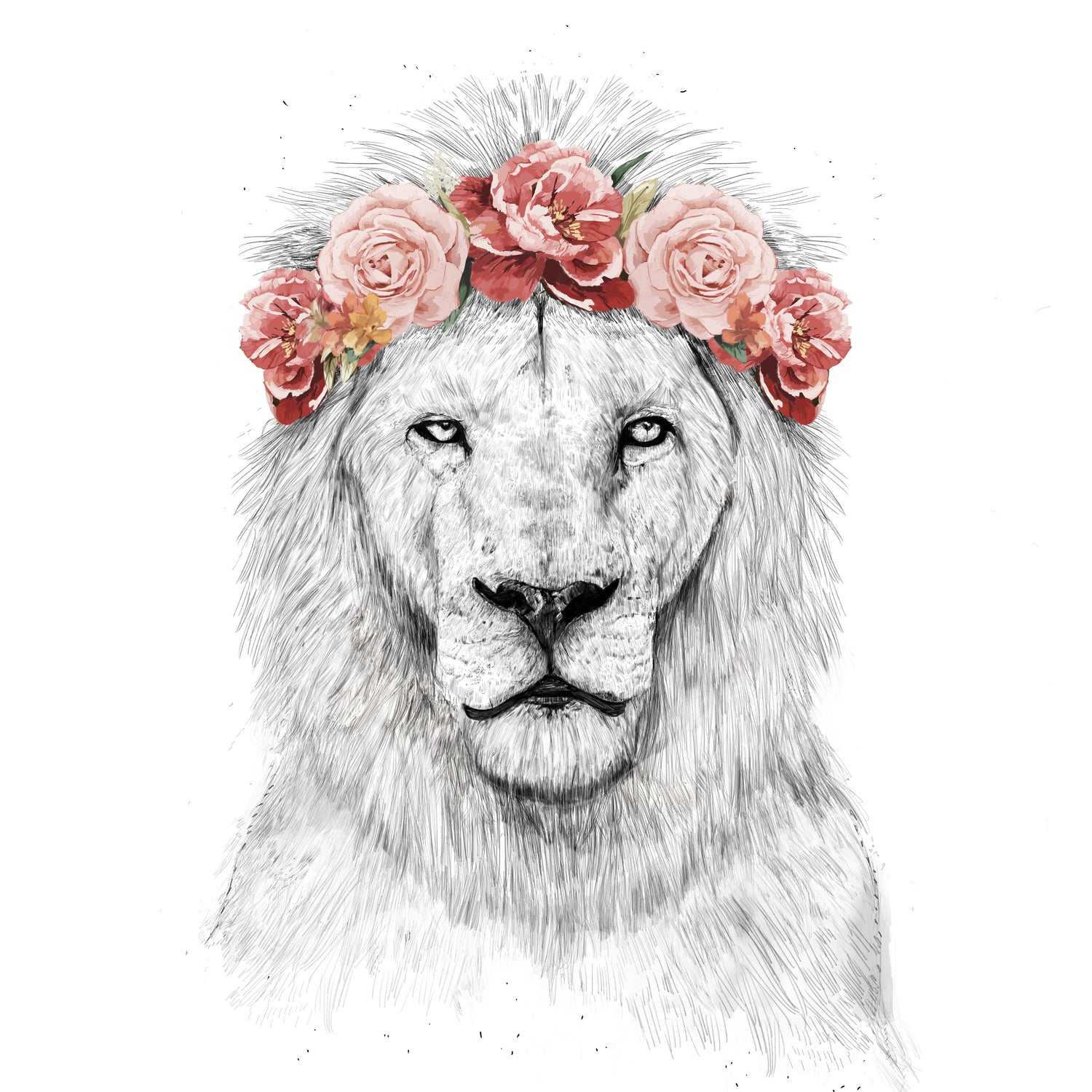 Festival lion by Solti Balázs on GIANT ART - white digital drawing