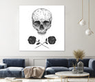 Skull N' Roses by Solti Balázs on GIANT ART - white digital drawing