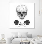 Skull N' Roses by Solti Balázs on GIANT ART - white digital drawing