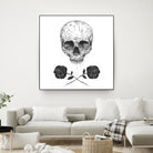 Skull N' Roses by Solti Balázs on GIANT ART - white digital drawing