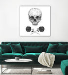 Skull N' Roses by Solti Balázs on GIANT ART - white digital drawing