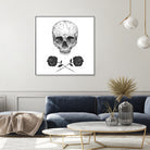 Skull N' Roses by Solti Balázs on GIANT ART - white digital drawing