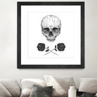 Skull N' Roses by Solti Balázs on GIANT ART - white digital drawing