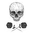 Skull N' Roses by Solti Balázs on GIANT ART - white digital drawing