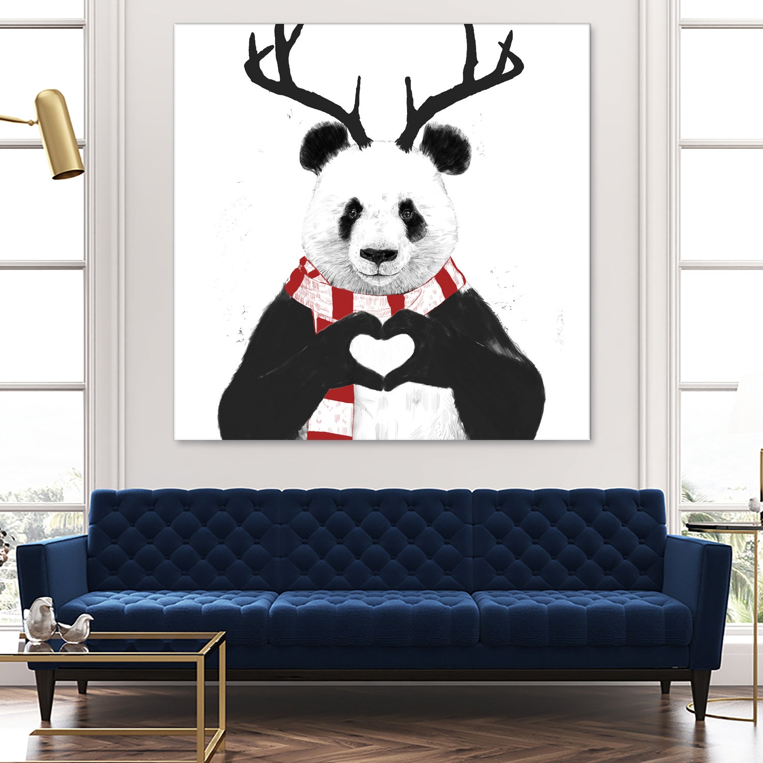 Xmas panda by Solti Balázs on GIANT ART - white digital drawing