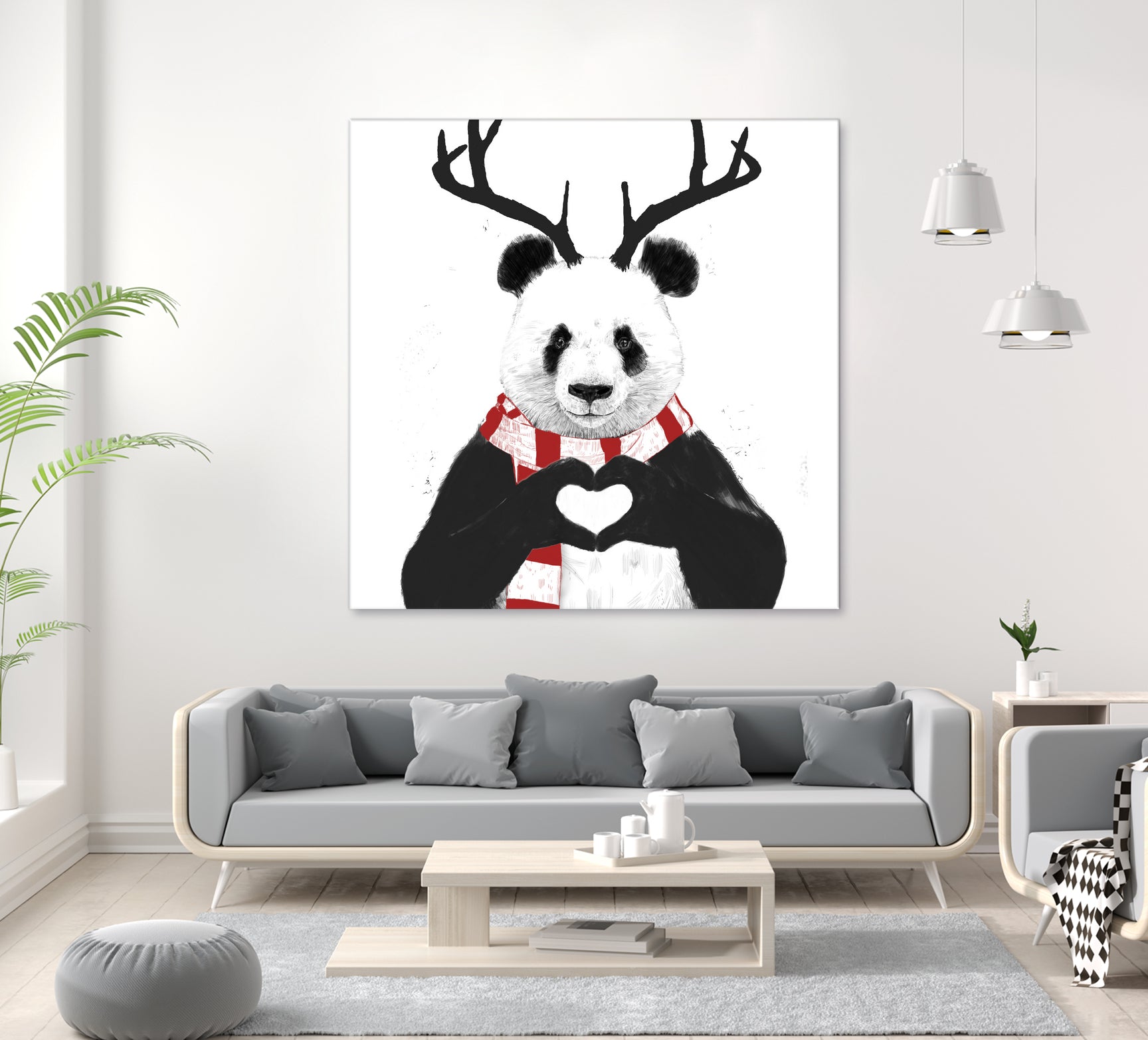 Xmas panda by Solti Balázs on GIANT ART - white digital drawing