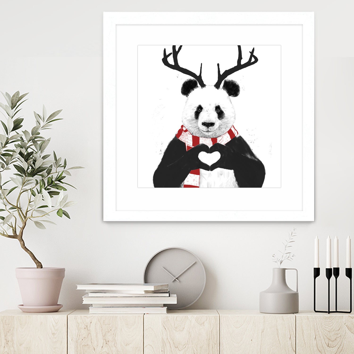 Xmas panda by Solti Balázs on GIANT ART - white digital drawing