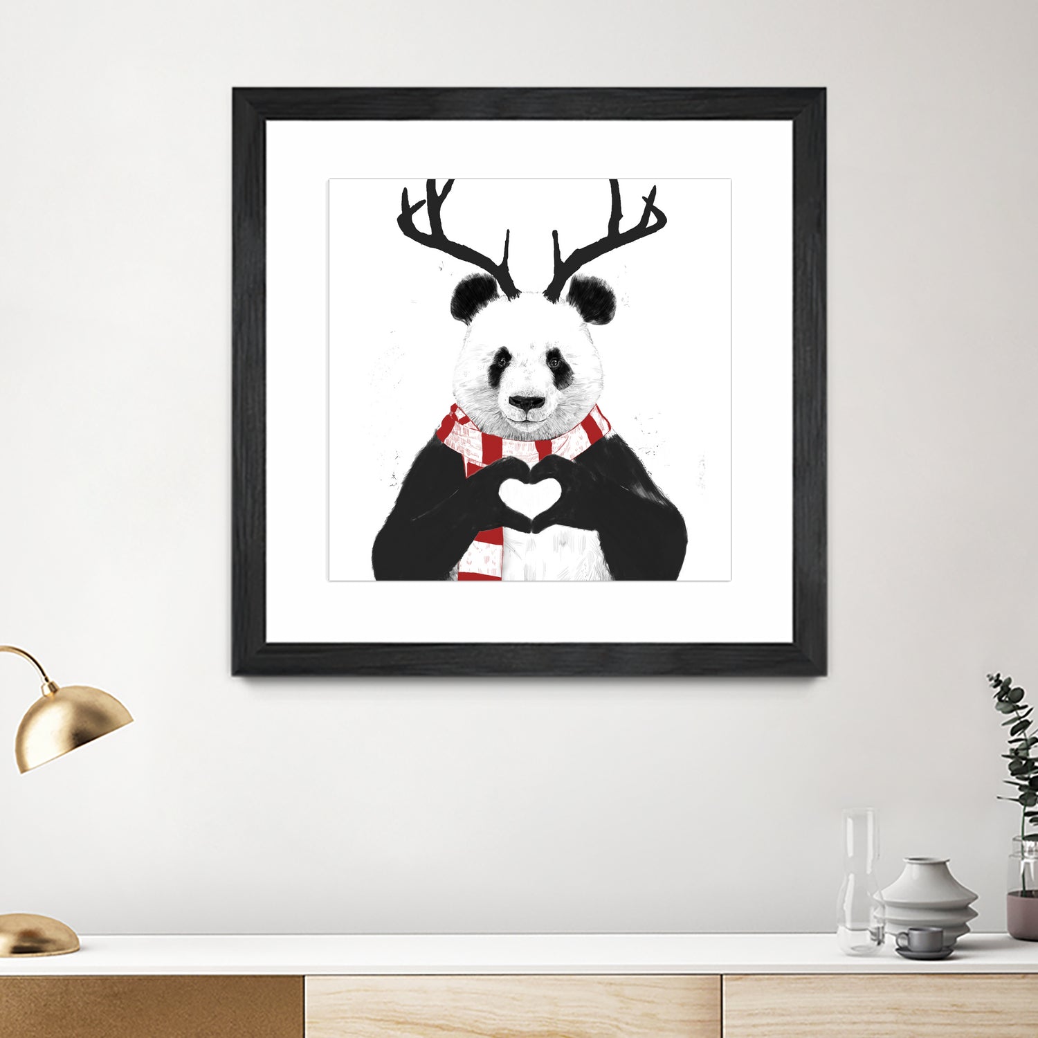 Xmas panda by Solti Balázs on GIANT ART - white digital drawing