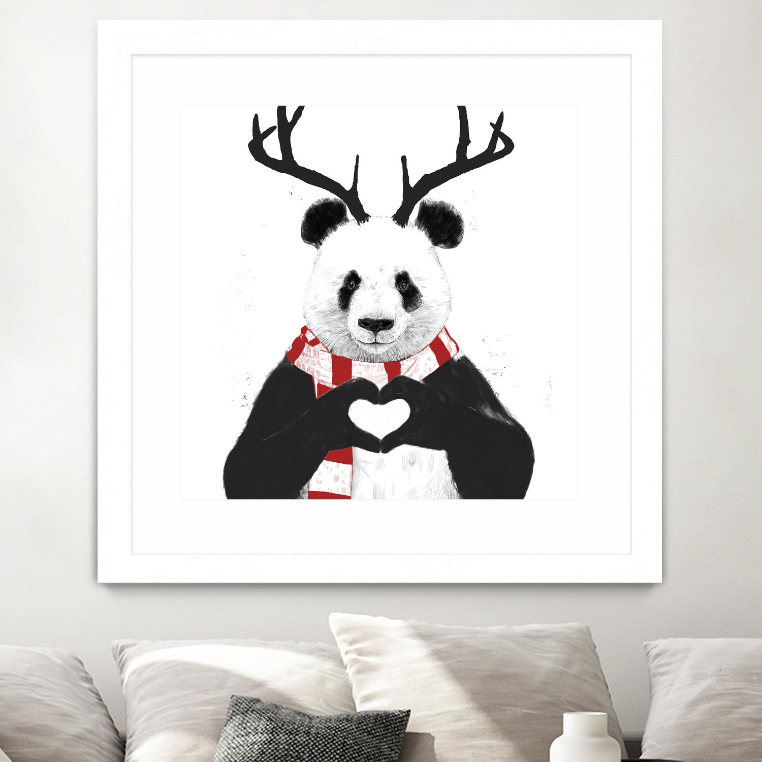 Xmas panda by Solti Balázs on GIANT ART - white digital drawing