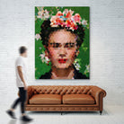 Frida kahlo Geometric by Vitor Costa on GIANT ART - green digital painting