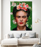 Frida kahlo Geometric by Vitor Costa on GIANT ART - green digital painting