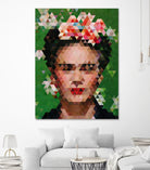 Frida kahlo Geometric by Vitor Costa on GIANT ART - green digital painting