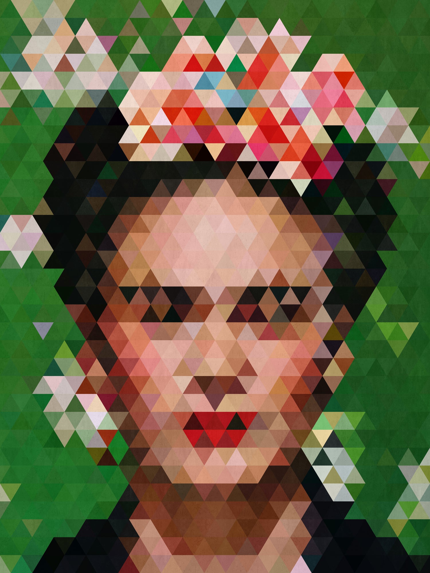 Frida kahlo Geometric by Vitor Costa on GIANT ART - green digital painting