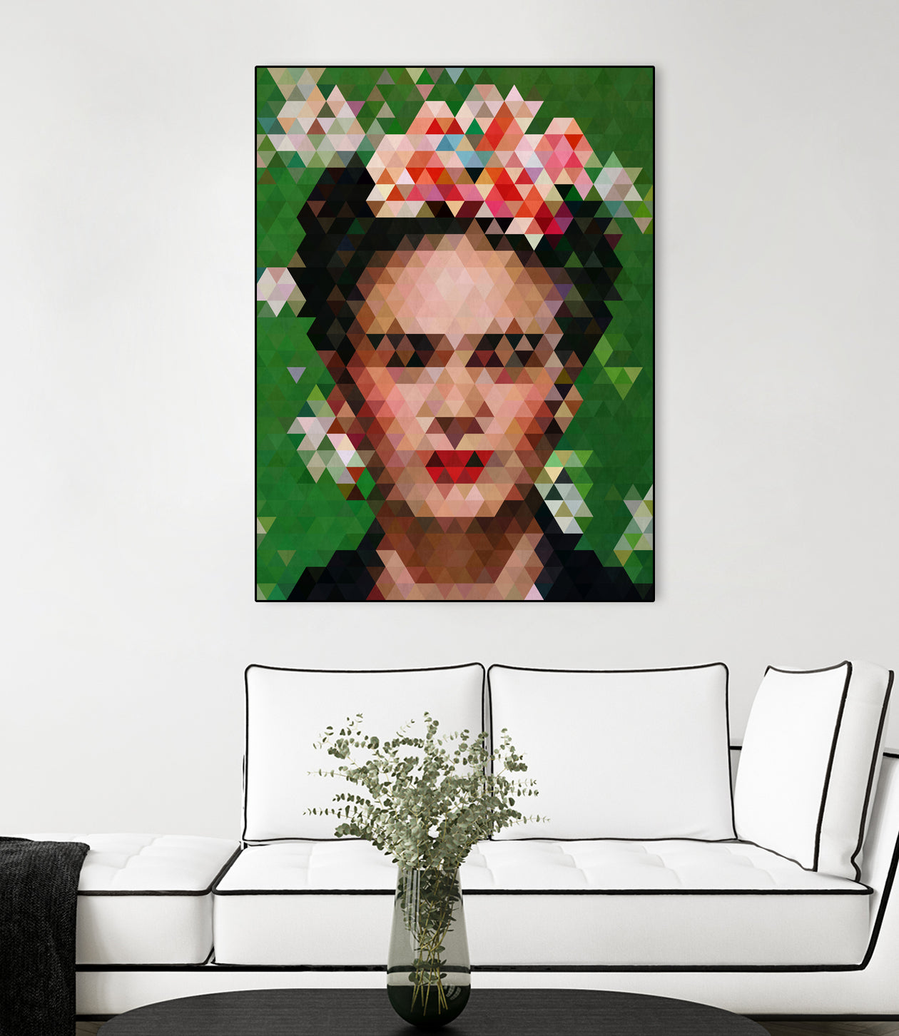 Frida kahlo Geometric by Vitor Costa on GIANT ART - green digital painting