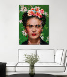 Frida kahlo Geometric by Vitor Costa on GIANT ART - green digital painting